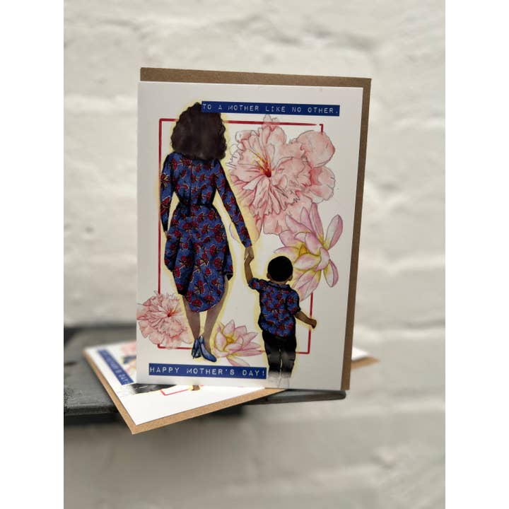 Svart mors dagskort - mamma som ingen annan för wholesale av Aziza Illustrates