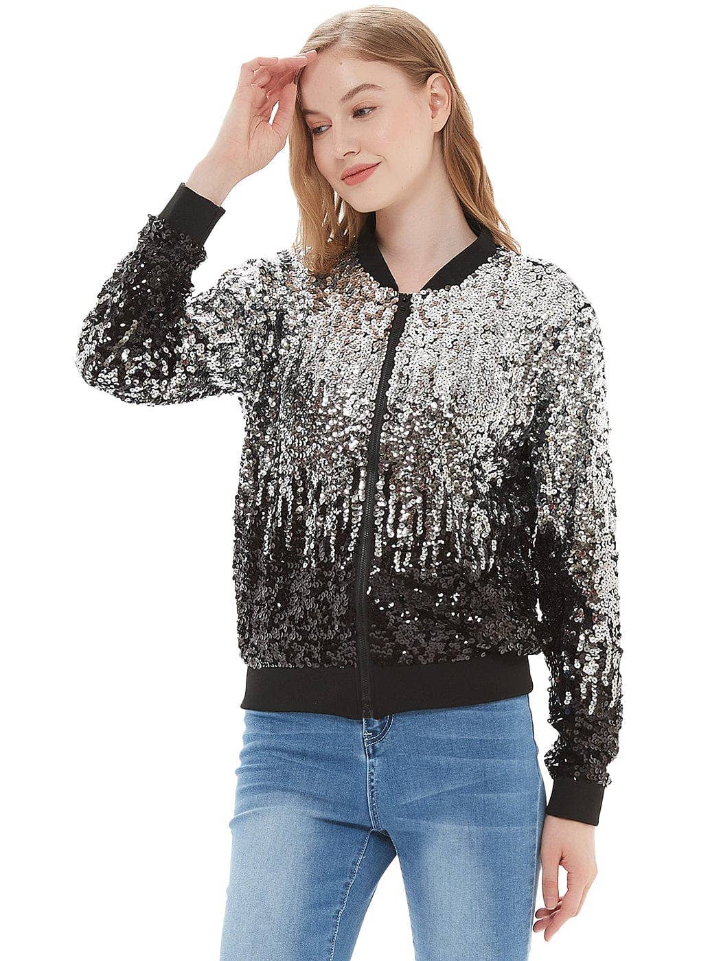 Anna Kaci Wholesale - Vente Bombers – femme - Blouson aviateur zippé à sequins97
