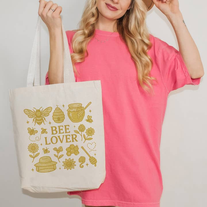 Bee Lover Tote Bag for wholesale by Lucky Luna Apparel