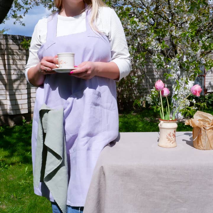 Pale Purple - Grembiule grembiule in lino per la vendita all'ingrosso da parte di NorraVilla
