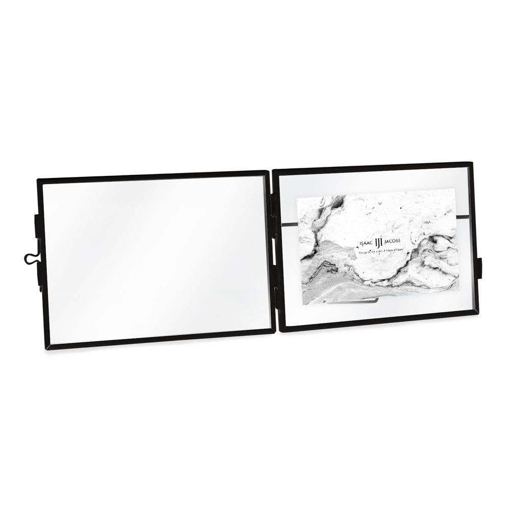 Black Isaac Jacobs Modern Style Metal Floating Desk Photo Frame for wholesale on Faire9