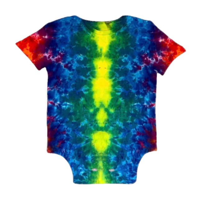 Onesie pour bébé Rainbow Psychedelic Scrunch #3 pour la vente par Colors of Love on Haight