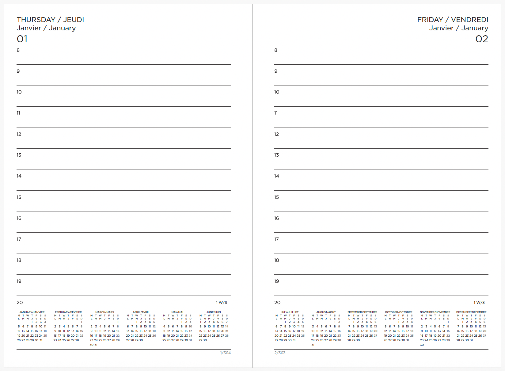 Victoria's Journals - Wholesale Planner - 2026 White Artisan Daily Planner5