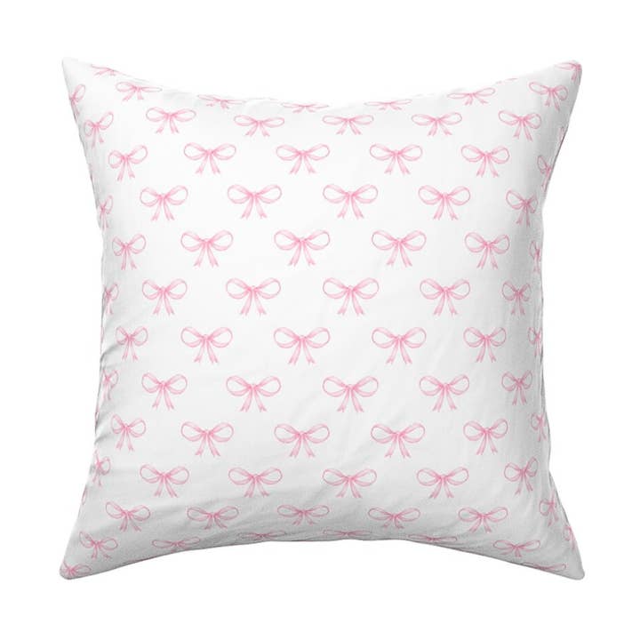 Coquette kussenhoes met blush strikjes voor wholesale door Pretty Homestyle