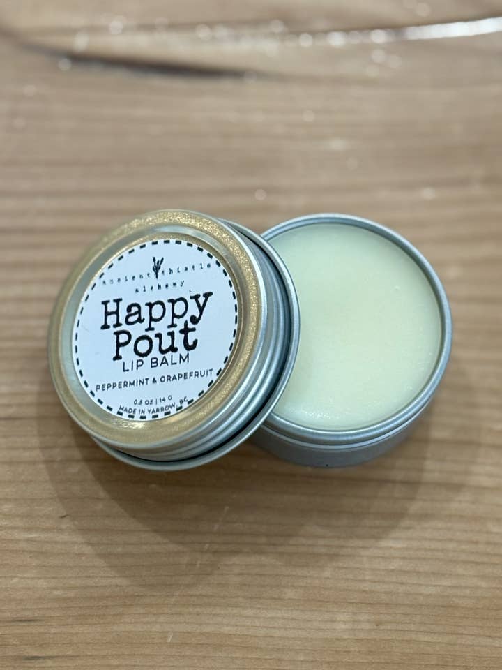 Happy Pout Lip Balm - Peppermint & Grapefruit for wholesale by Ancient Thistle Alchemy