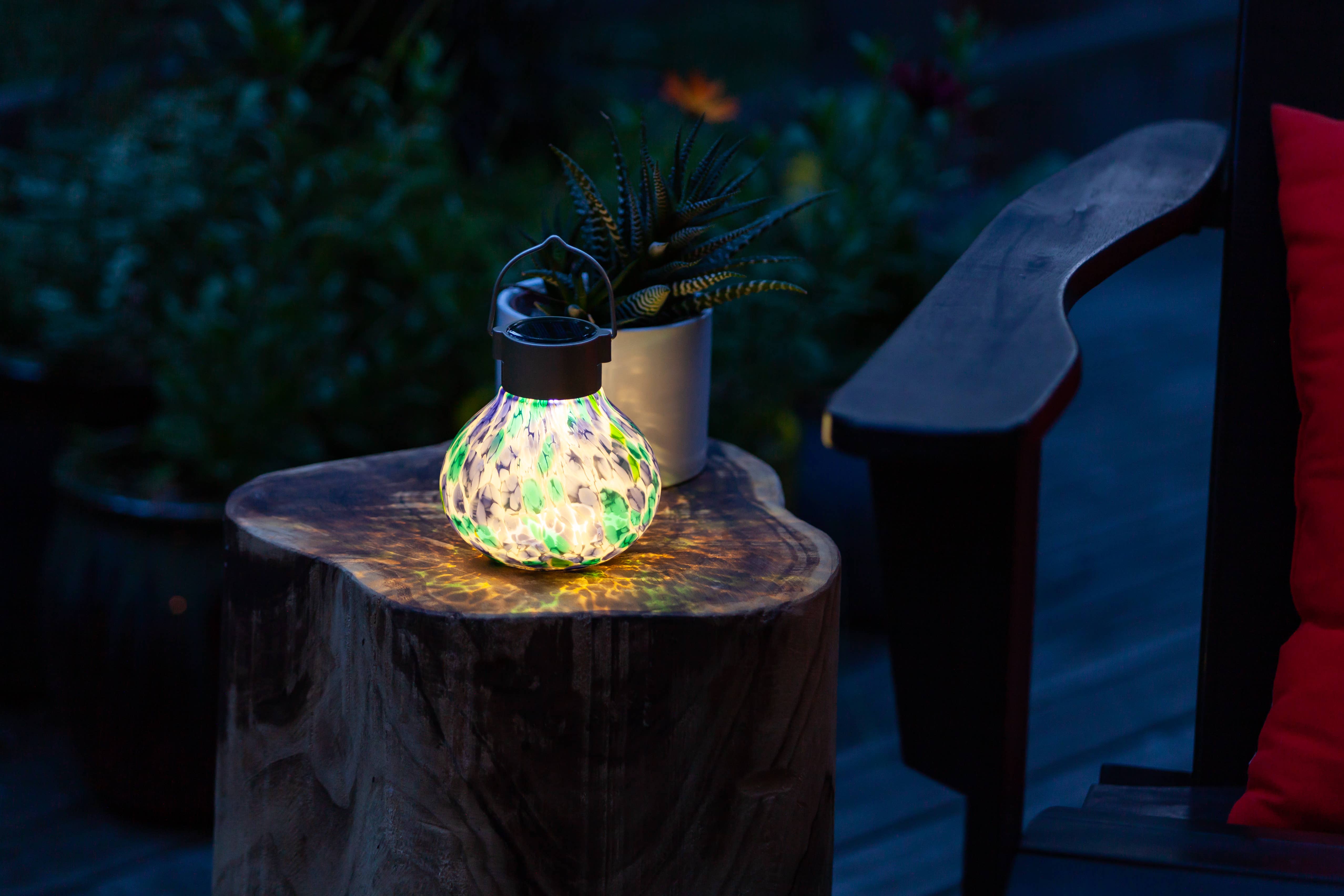 Allsop Home & Garden - Wholesale Outdoor/Lawn Light - Tea Lantern - 5" Glass Outdoor Solar Lantern - Tidal Blue20