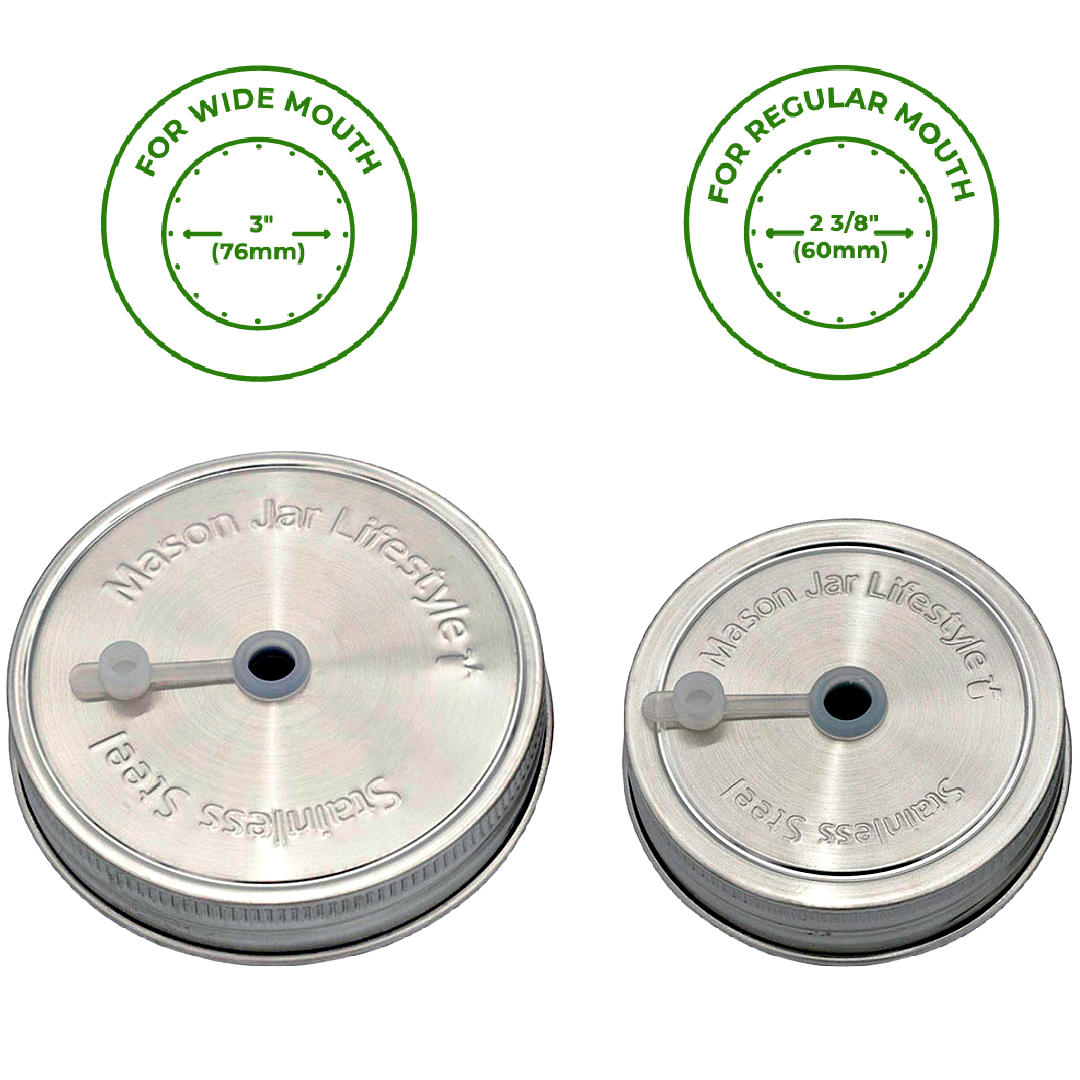 Mason Jar Lifestyle - Wholesale Drink Lids - Stainless Steel Straw Hole Tumbler Lids for Mason Jars3