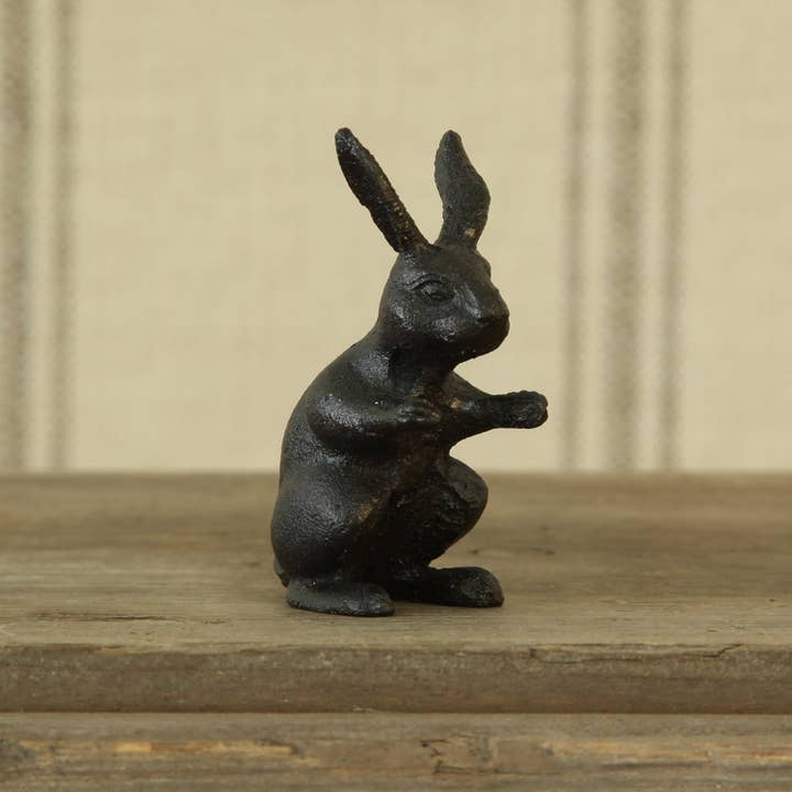 HomArt - Vendita all'ingrosso Statuette decorative - Curious Rabbit - Lepre in ghisa, colore: Nero antico2