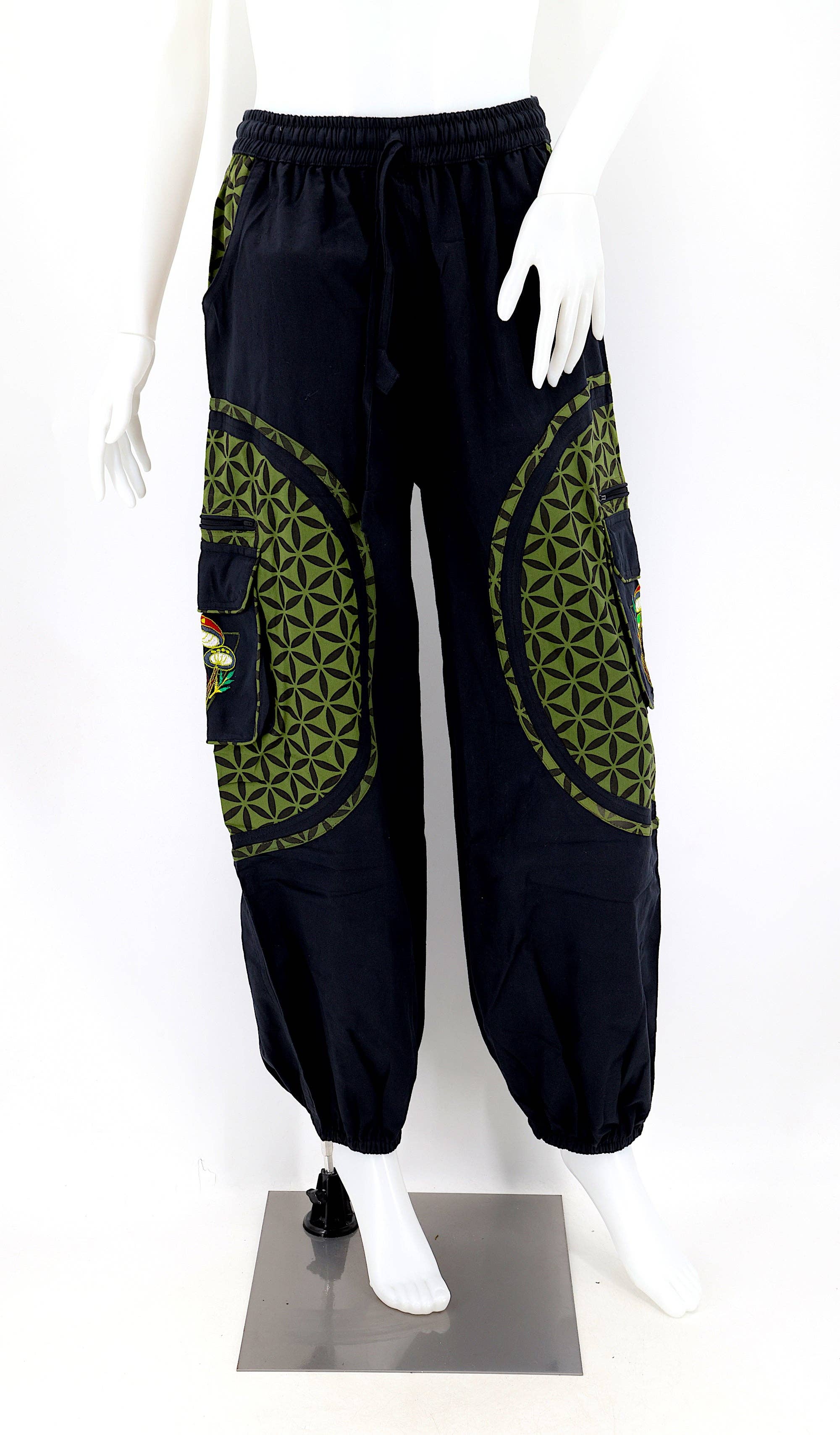 Himalaya Handmade - Wholesale Pants - Women's - Cotton Hippie Handmade Harem Mushroom Embroidered Bohemian Pants46