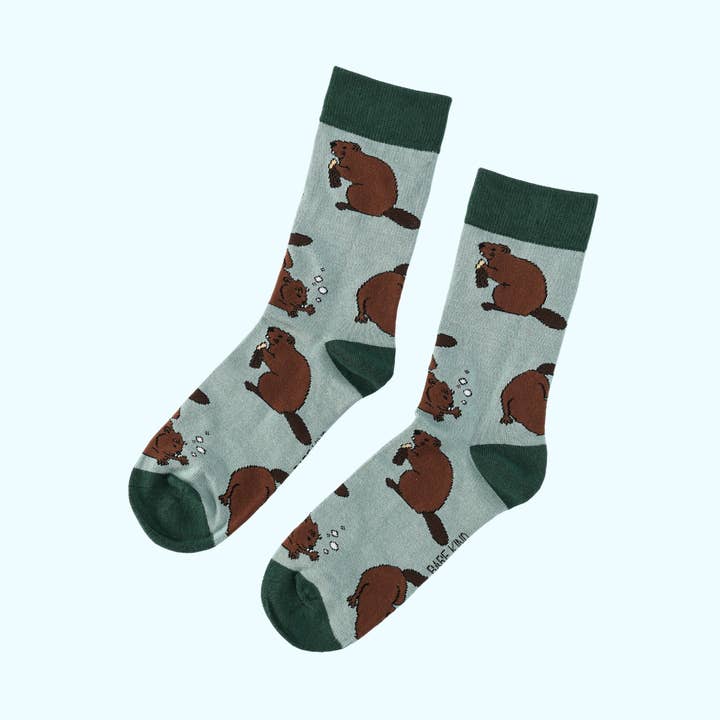 Beaver Socks | Bamboo Socks | Blue Socks | Farm Socks for wholesale by Bare Kind Socks