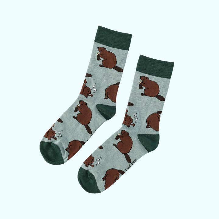 Beaver Socks | Bamboo Socks | Blue Socks | Farm Socks for wholesale by Bare Kind Socks