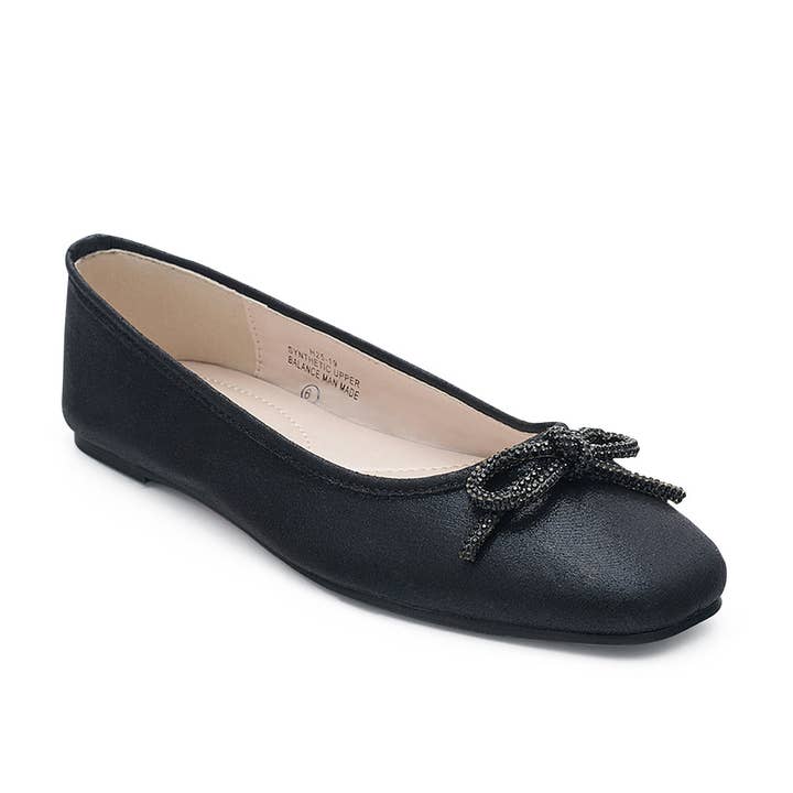 De Blossom Collection – Sapatos rasos por atacado – Sabrinas com Laço de Strass2