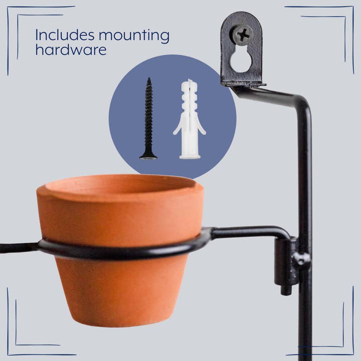 Kurated Korner - Wholesale Wall planter - AuldHome Design Mini Clay Pot Hanging Rack 3