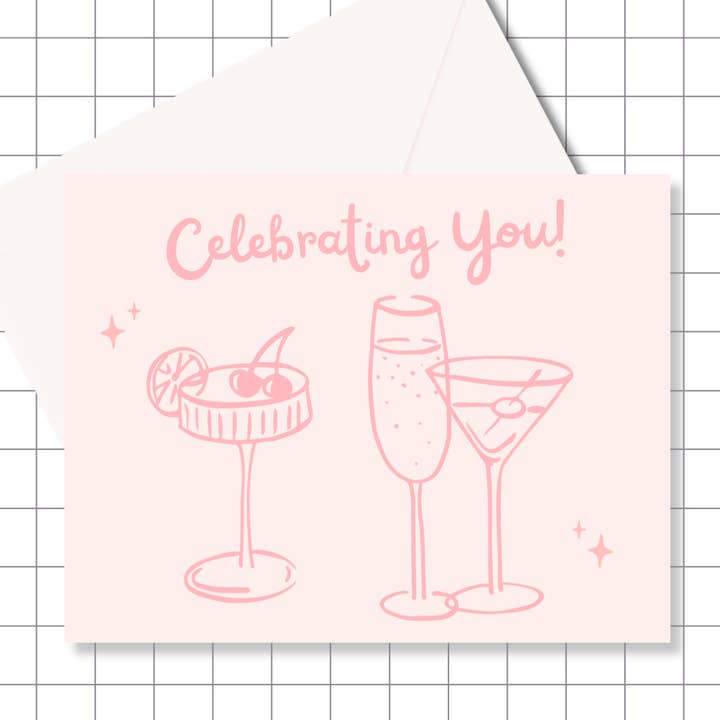 Celebrating You! Greeting Card | Congrats Card for wholesale by Motel Paper Los Angeles