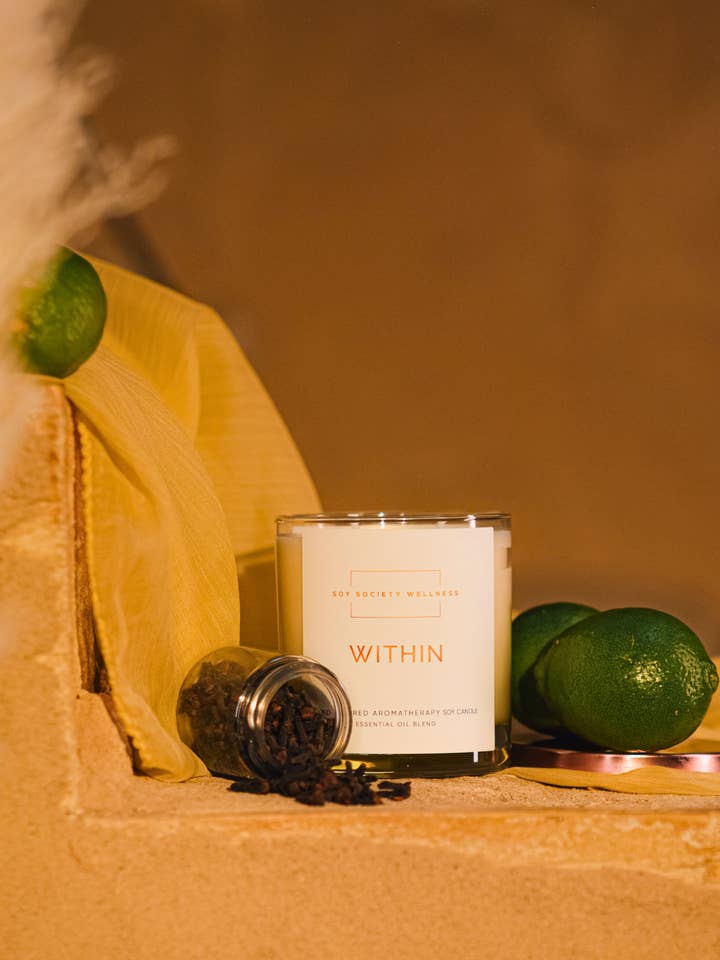 WITHIN Soy Candle 10 oz | Soy Society Wellness | MUSE 2024 for wholesale by Soy Society Wellness