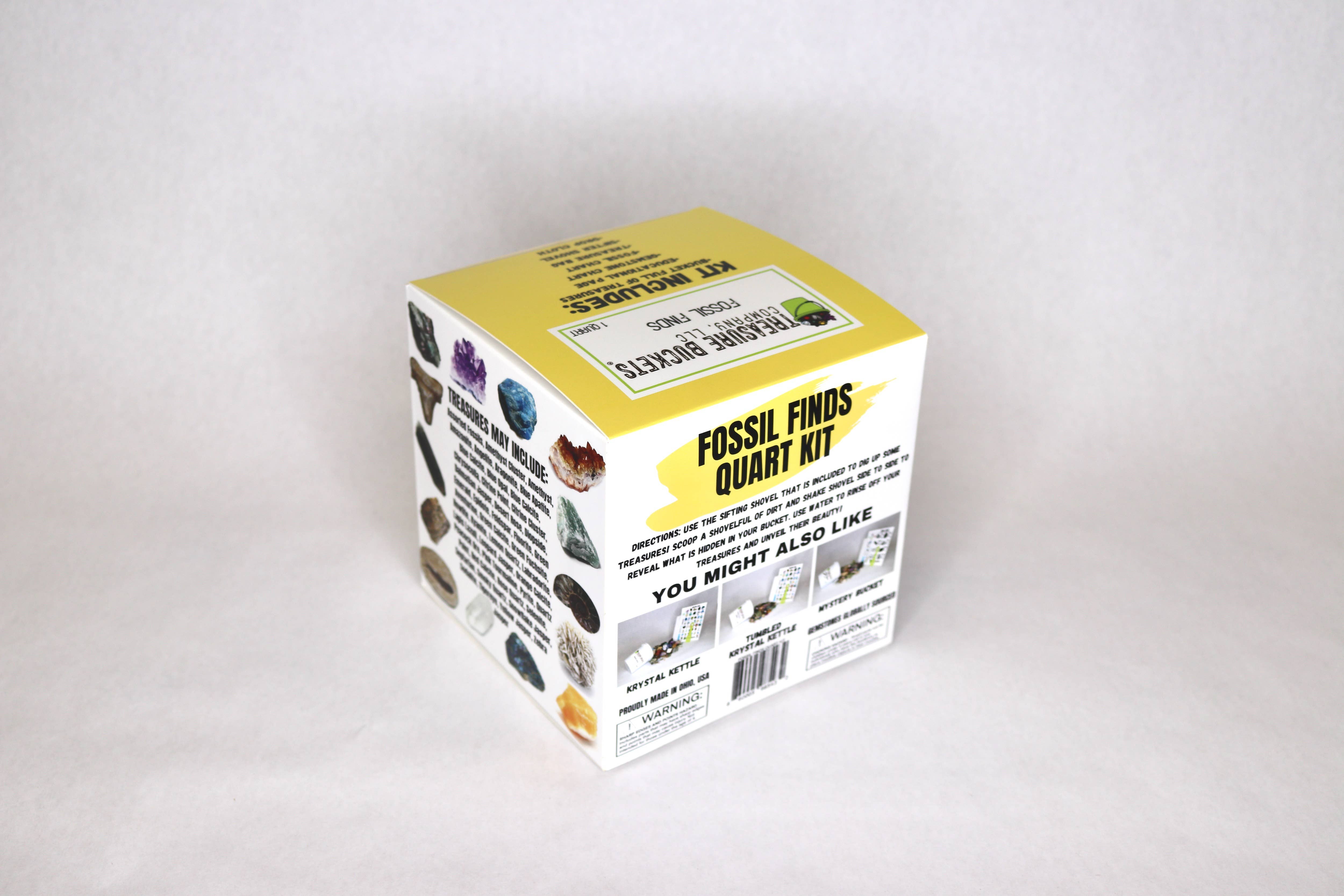 Treasure Buckets Co., LLC - Vente Kit de bricolage – enfant - Fossil Finds Gem Mining Bucket Kit d'une pinte - Gemmes2