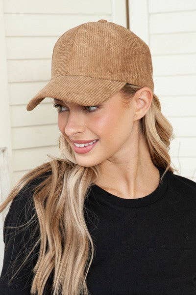 JOSSLYN by wall to wall - Wholesale Baseball Cap - Women's - PLAIN CORDUROY BASEBALL CAP | 40CP01612
