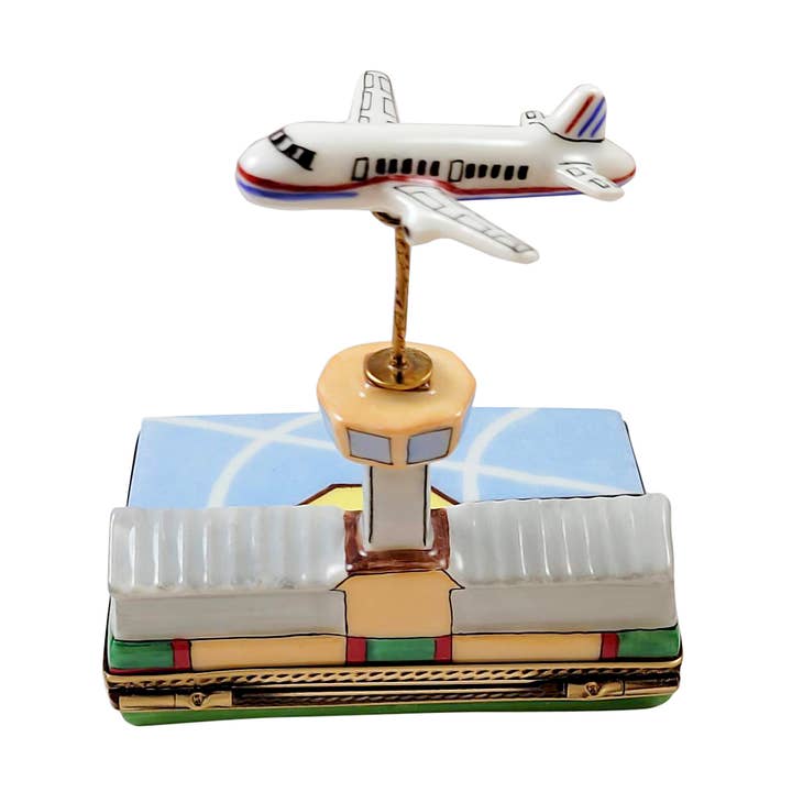 Avion volant de l'aéroport de Limoges en porcelaine peinte à la main pour la vente par Rochard