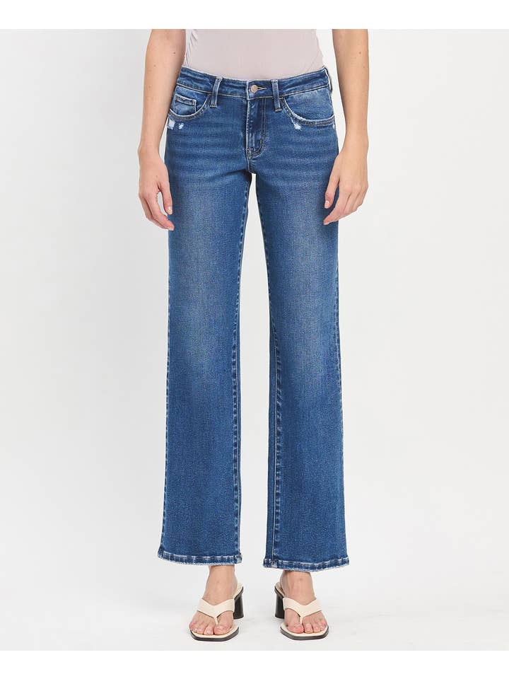 QUICKER MID RISE FULL LENGTH STRAIGHT LEG JEANS LV1488 for wholesale on Faire