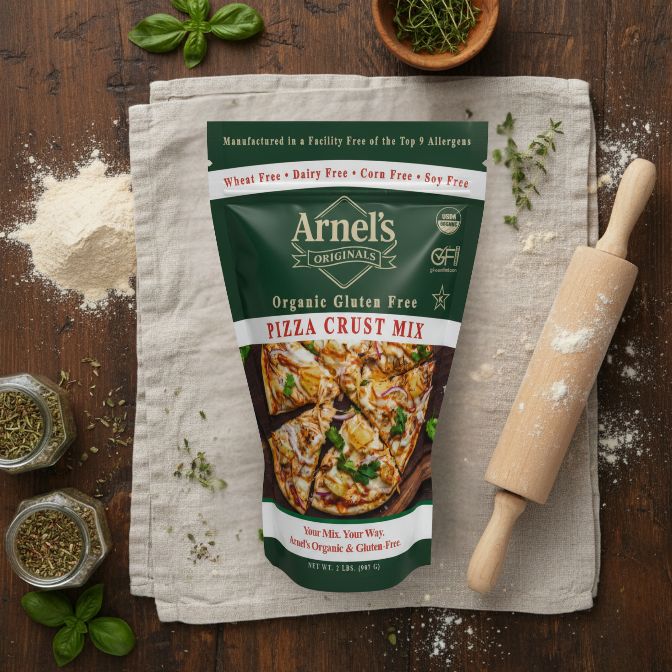 Arnel's Originals - Wholesale Bread Mix - Arnel's Organic Gluten Free Pizza Crust Mix, 2 lbs
5