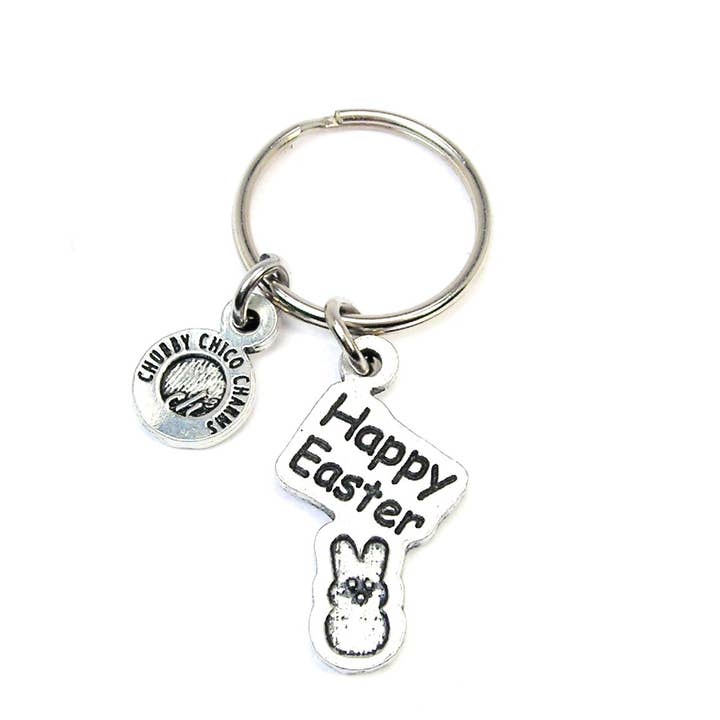 Happy Easter Bunny Key chain for wholesale by Chubby Chico Charms