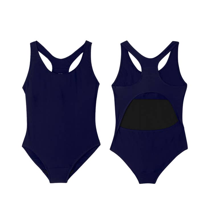 Period Racerback badpak - Navy Sport voor wholesale door Ruby Love