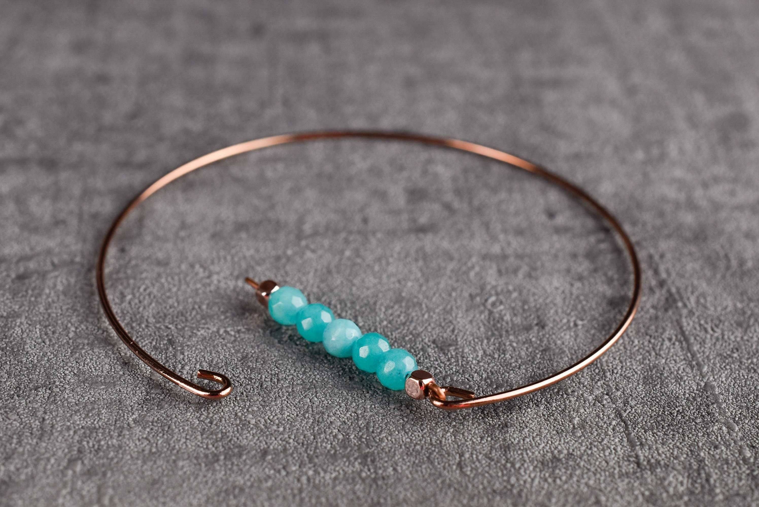 MadamLili - Wholesale Cuff Bracelet - Aquamarine bangle - rose gold plated maritime jewelry6