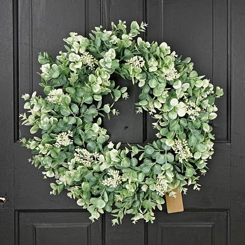 27500- 20in Twig Wreath-Seeded Baby Eucalyptus for wholesale by Holiday Depot Inc.