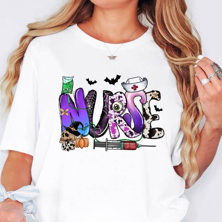 Maglietta di Halloween per Infermiera Autunnale per la vendita all'ingrosso da parte di Happy Mail Wholesale