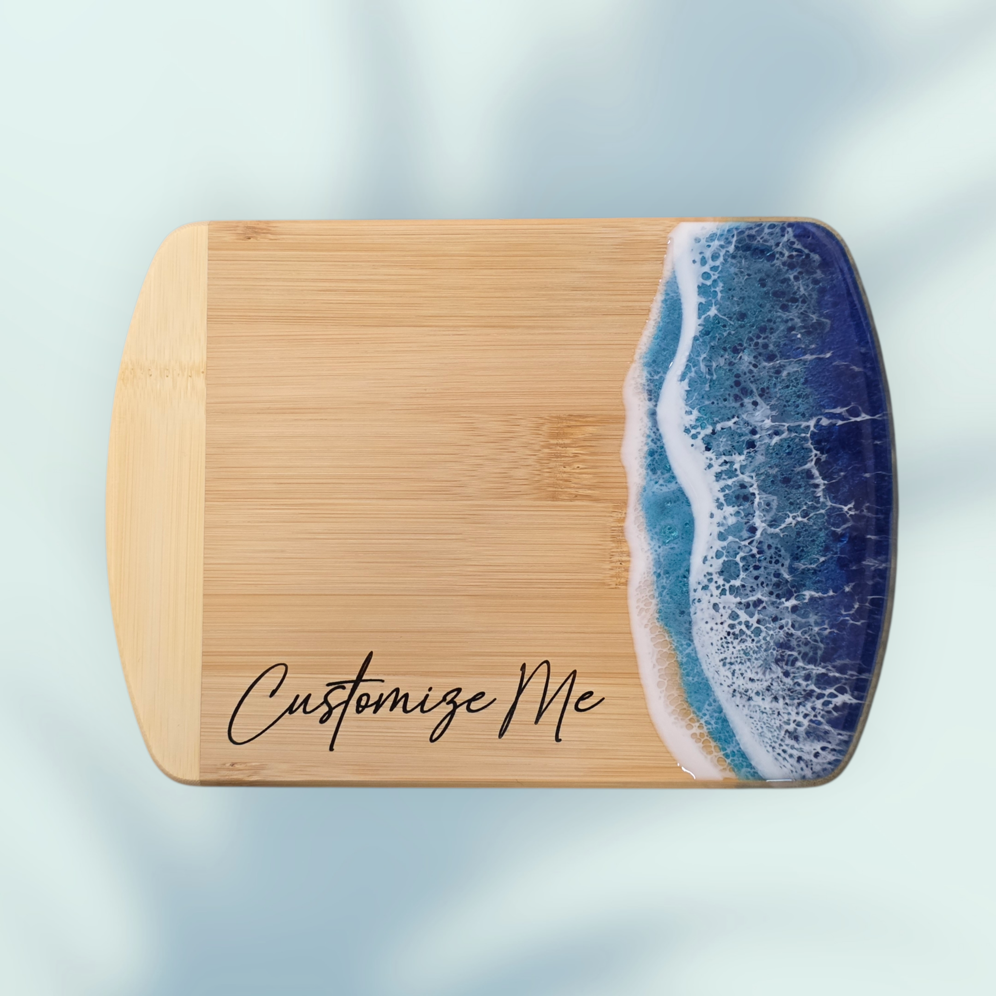 Gulf Coast Custom - Wholesale Cutting Board - Miniature  Bamboo Ocean Resin Art Board  with Name Drop3