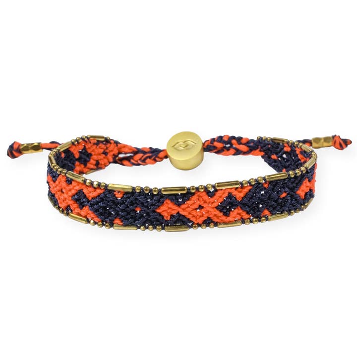 Love Is Project - Wholesale Woven/Braided Bracelet - Bali Friendship Bracelet - Navy and Orange