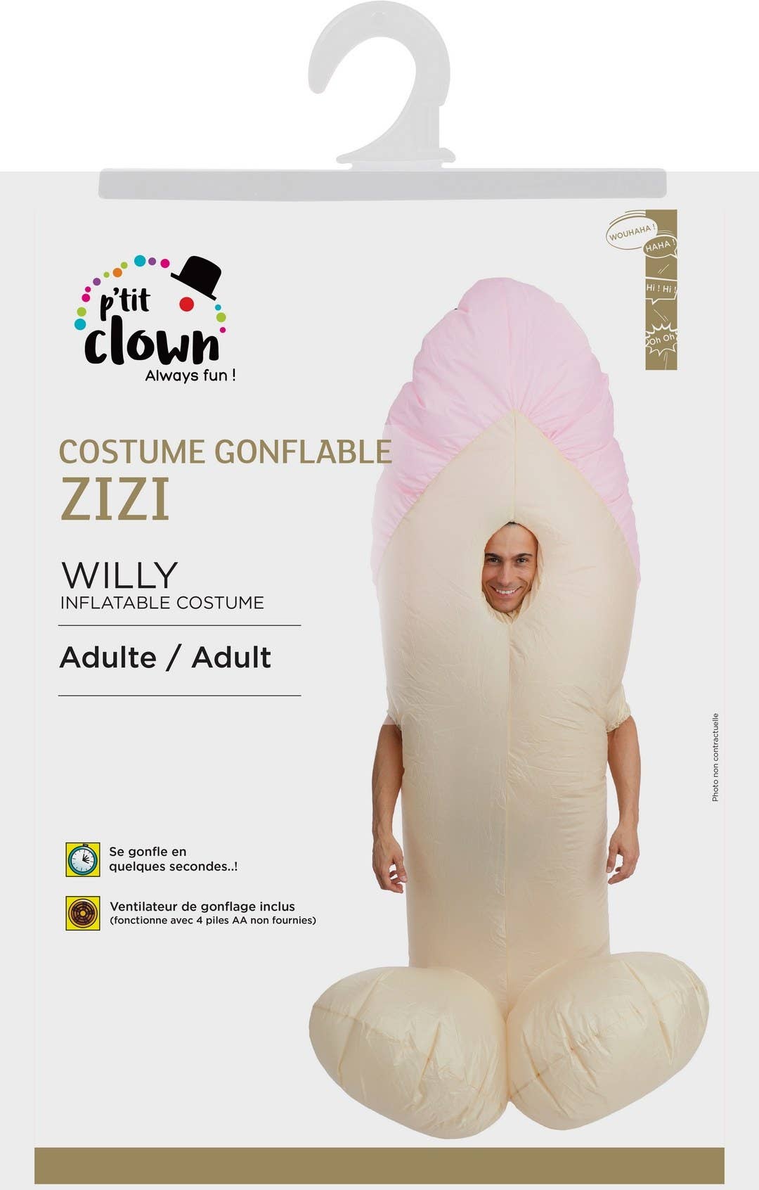 P'tit Clown – Insufláveis por atacado – Fato Insuflável Pénis - Adulto - Tamanho Único