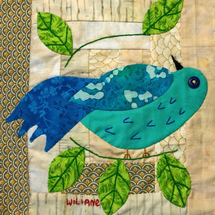 Birds of Hope Framed Mini Quilt #1 for wholesale by Atizan Goods by PeaceQuilts