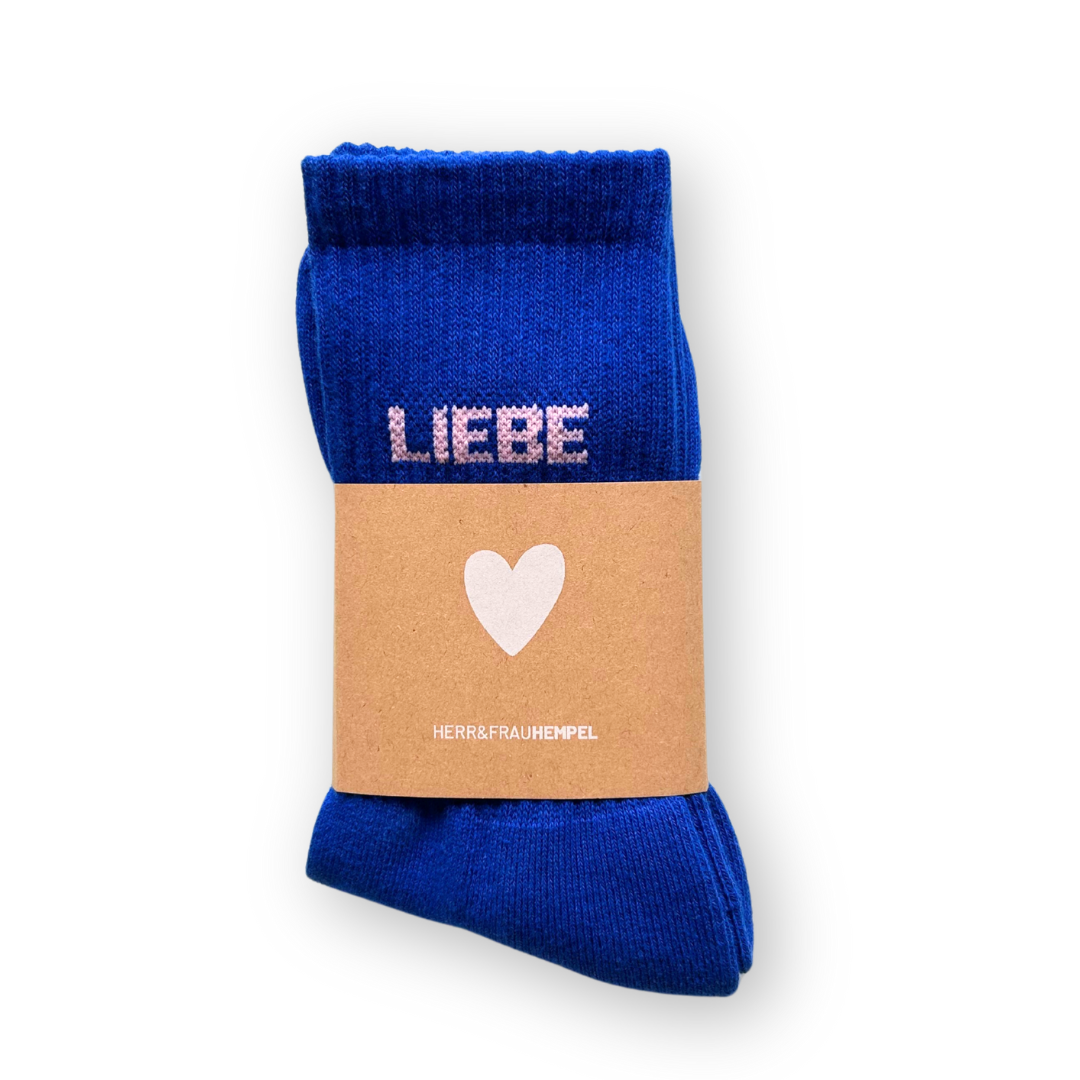 HERR&FRAUHEMPEL – Engroshandel Strømper - Unisex – SOKKER - KÆRLIGHED blå - lyserød1