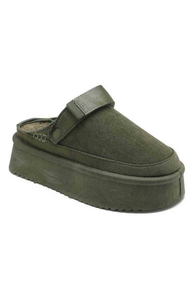 Joia Paris - Wholesale Clogs - Women's - Fur wedge clog with adjustable straps RU-1612