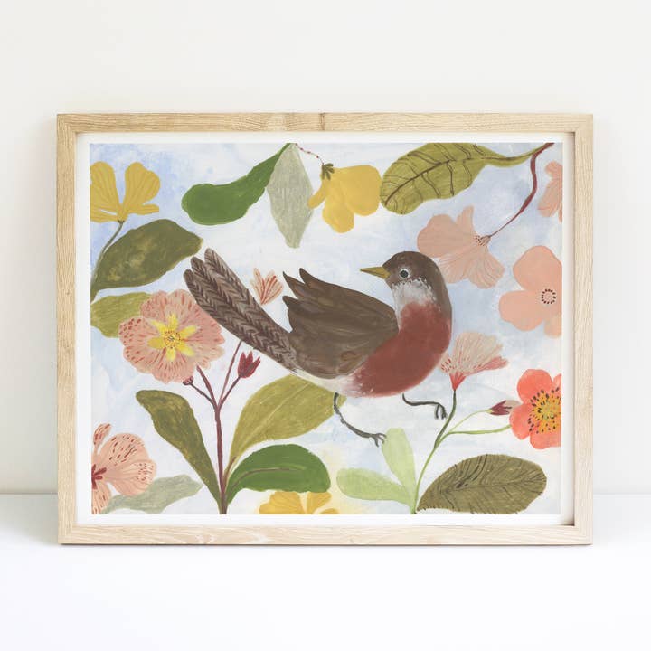 Robin Giclée print for wholesale by In My Backyard