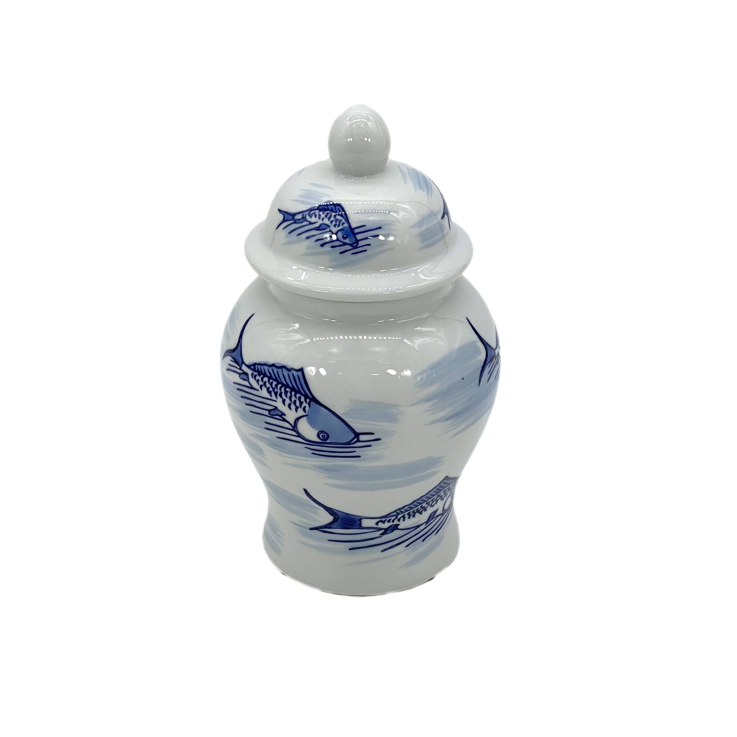Galt International Company – wholesale Decorative jar – Small Chinoiserie Ceramic Decorative Tea & Ginger Jar 8"57
