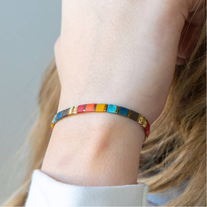 Mack & Rex - Wholesale Beaded Bracelet - STAINED - Tila Bead Bracelet Sizes 5.75-8.504