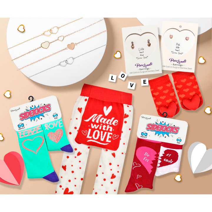 Assortiment préemballé Love & Friendship pour la Saint-Valentin 2023, 40 pièces pour la vente par Boogie Toes