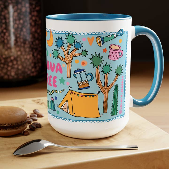 LOLALA - Wholesale Coffee Mug - Joshua Tree - *BIG* Coffee Mug (15oz, blue)4