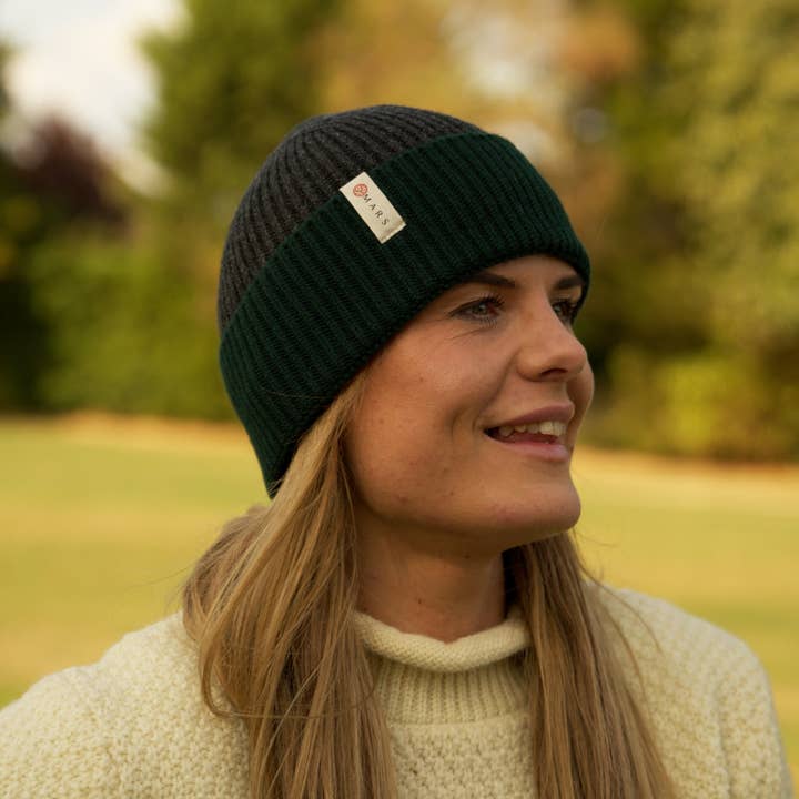 Mars Knitwear - Wholesale Beanie - Unisex - Seamless Lambswool Beanie 2.0 - Charcoal Tartan
