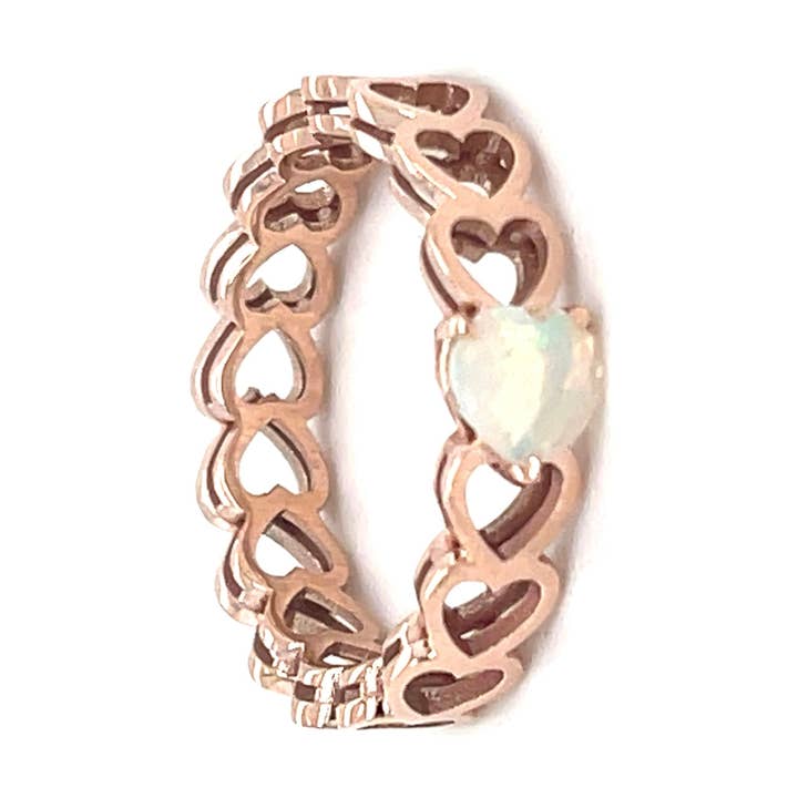 Bague Solitaire Opale Blanche 14K pour la vente par MORDEKAI