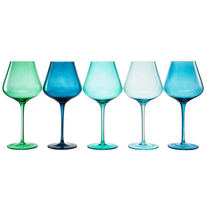 The Wine Savant / Khen Glassware - Wholesale Wine Glass - Beaches of Hawaii Wine Glassware | 5 Set, 20 OZ