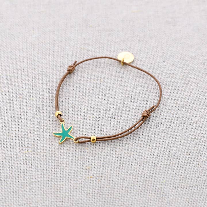 La Cuerda De Sol - Wholesale Snap Jewelry - Elastic Starfish Enamel Steel Bracelet