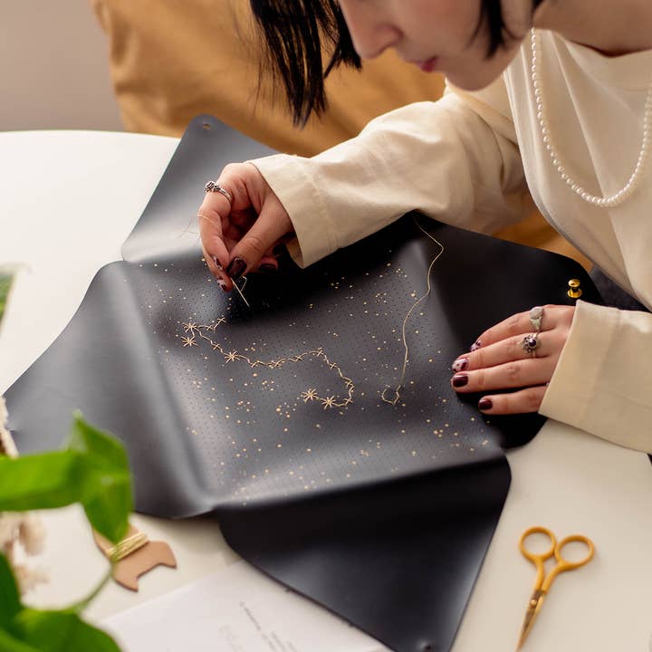 DIY Stitch Your Star Sign Kit - Vegan Leather iPad Pouch for wholesale by Chasing Threads