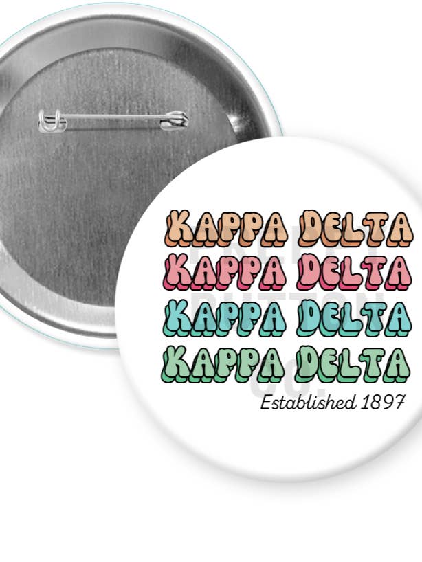 Botão Multicolorido da Irmandade Kappa Delta por atacado de Preppy Button Co. LLC.
