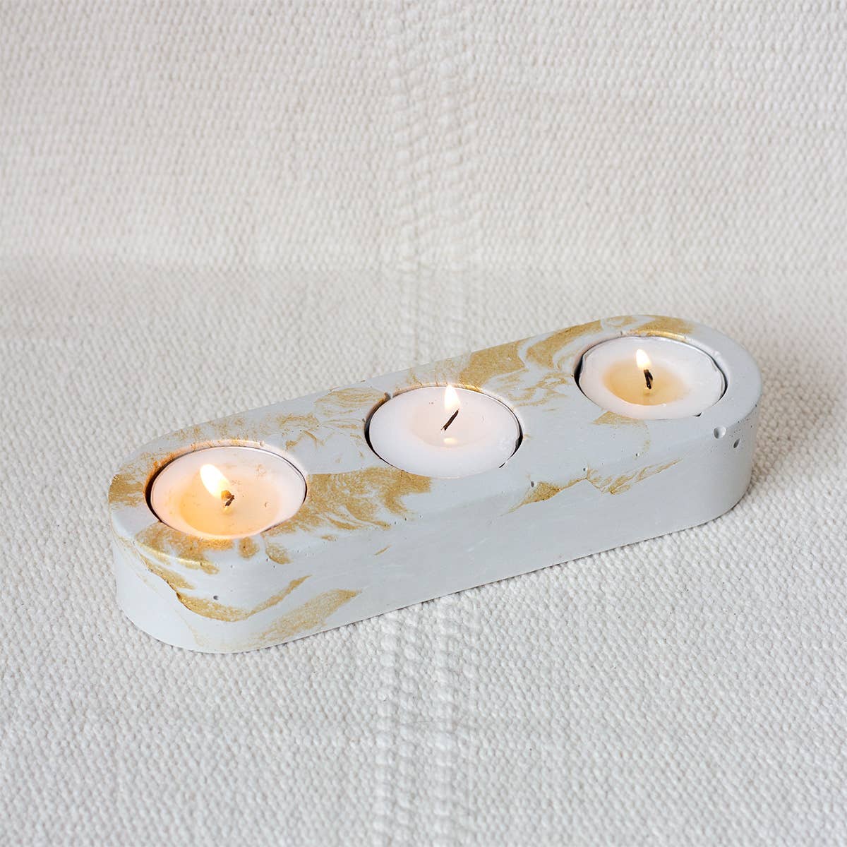 Moderniche - Wholesale Candle Holder - 3 Hole - Concrete Tealight Holder | Table Top Decor2