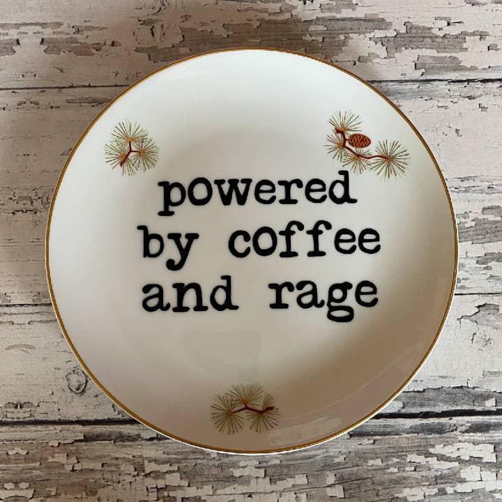 Pratos engraçados reciclados, Café e Raiva, Sarcástico, Loja de Presentes por atacado de pretty little creeps