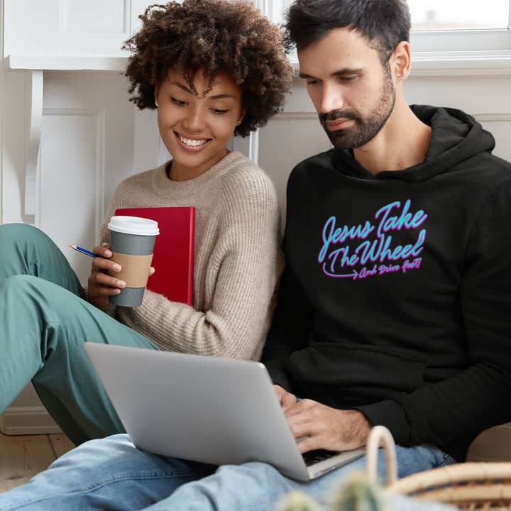 Jesus tager rattet og kører hurtigt unisex-hættetrøje for engroshandel hos inspire