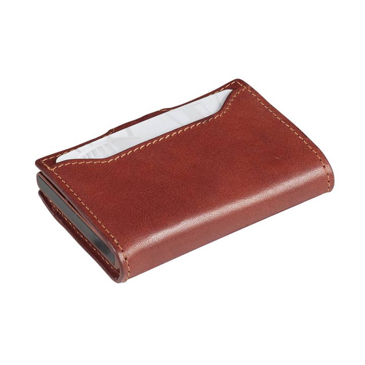 Porta-cartões RFID Furbo de couro com bolso para notas por atacado de Tony Perotti